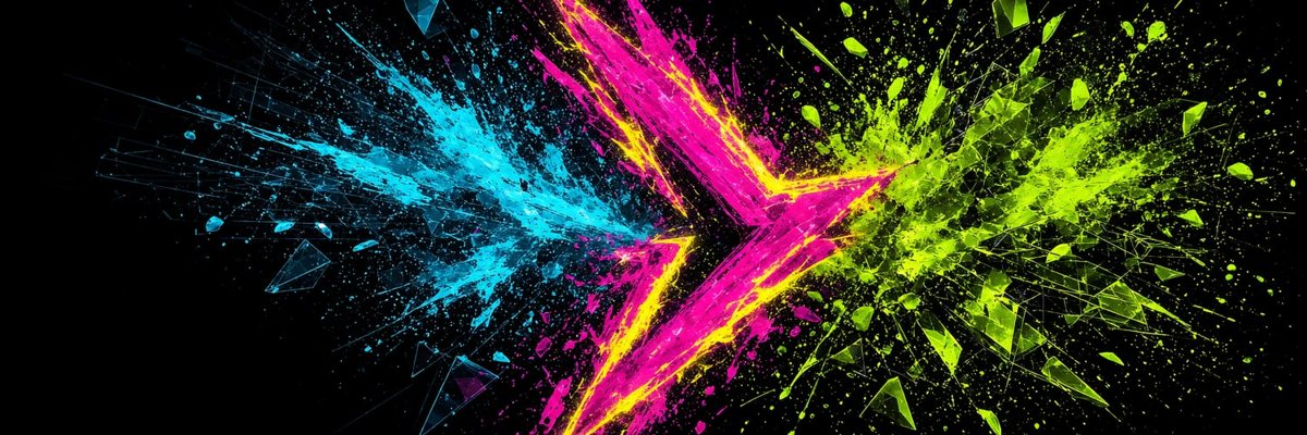 Neon Lightning Horizon: header banner generated for @Y_DAO_com
